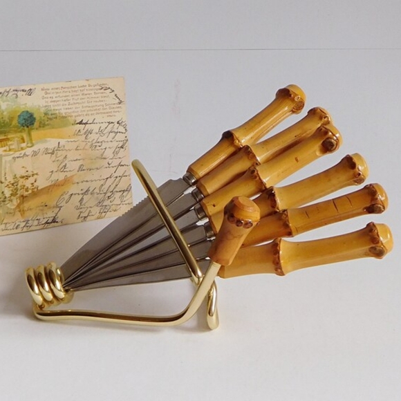 RARE FIND: 6 VINTAGE fruit knives Solingen rust-free in stand 50s / 60s - Picture 6 of 10